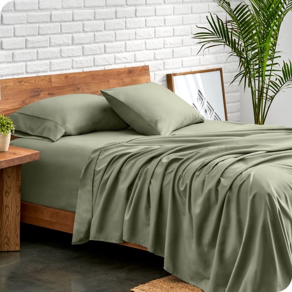 Bare Home Premium 1800 Collection 4-Piece Bed Sheet Set, King, Sage