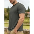 thumbnail image 6 of Dwellite Mens Pullover T Shirts Basic Short Sleeve Lightweight Tshirt Casual Crew Neck Solid Shirts for Men Dark Gray 3XL, 6 of 6