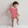 thumbnail image 4 of Rocae Red Checkboard for Baby Cotton Short-Sleeve Bodysuits for Unisex Onesies Bodysuit-18 Months, 4 of 7