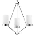 thumbnail image 1 of Progress Lighting P400021-015 Elevate Three-Light Chandelier, Polished Nickel/Delta, 1 of 2