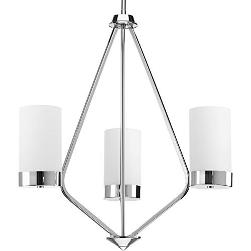 Progress Lighting P400021-015 Elevate Three-Light Chandelier, Polished Nickel/Delta