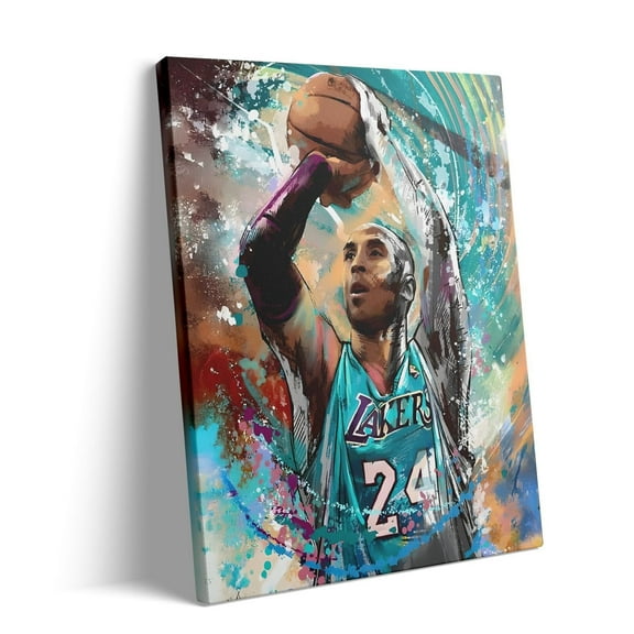 ad Kobe Bryant Canvas Wall Art Print Poster, Inspirational Basketball Player Sports Picture Wall Decor, Motivational Mamba Artwork For Home Bathroom Bedroom Gym Office Living Room Decor yj