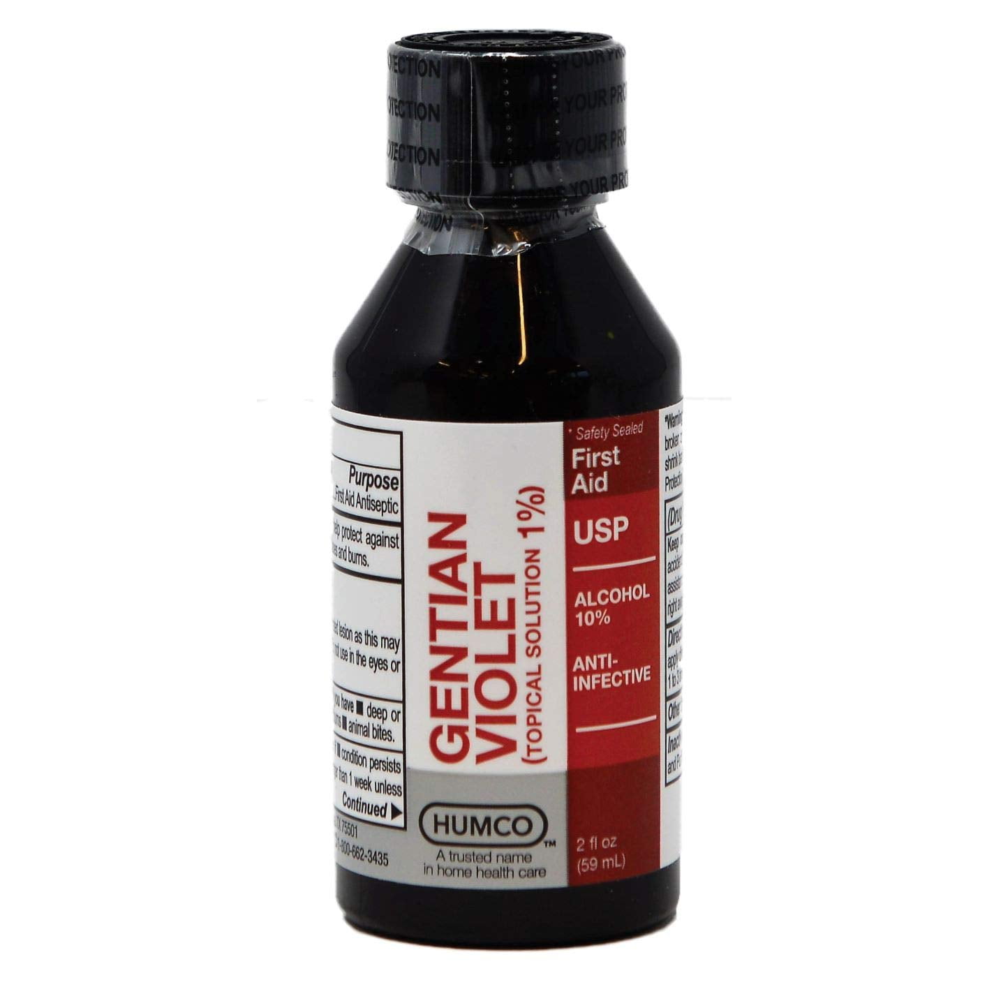 Humco Gentian Violet Topical Solution 1% Usp With 10% Alcohol - 2 Oz - Pack of 3