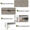 thumbnail image 6 of GarveeHome Shoe Storage Cabinet with 4 Flip Drawers, Farmhouse Fluted Shoe Organizer, Slim Narrow Shoe Rack with Metal Legs, Freestanding Hidden Shoe Cabinet for Entryway, Hallway, Foyer, Grey, 6 of 8