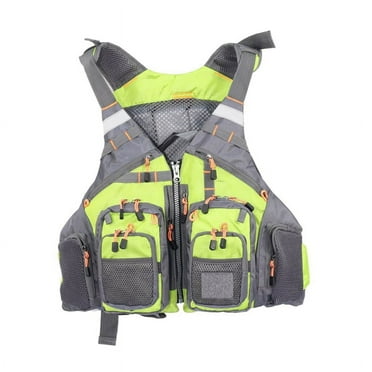 Fishing Life Jacket Vest Outdoor Sports Fly Swimming Adjustable Vest Fishing Tackle Fluorescent Green