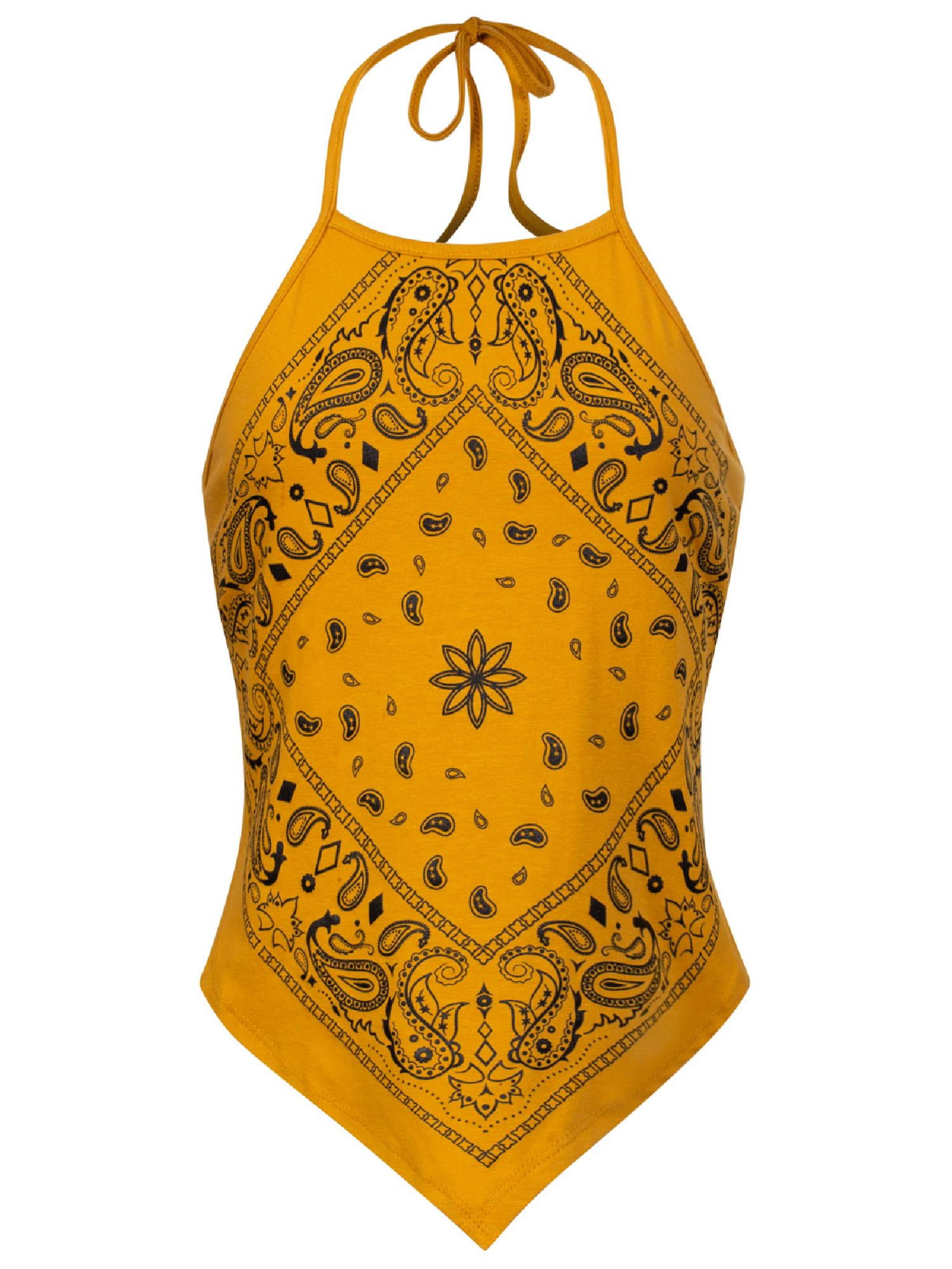 Made by Olivia Made by Olivia Women's Sexy Paisley Bandana Halter Top