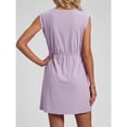thumbnail image 6 of Womens Summer Dresses with Pockets Casual Crew Neck Sleeveless Solid Color T Shirt Sundresses, 6 of 8