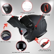 1Storm Motorcycle Street Bike Modular/Flip up Dual Visor Sun Shield Full Face Helmet: HJK920 Butterfly Pink