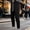 Black, variant on Mens Gym Pants with Zipper Pockets Autumn Winter Running Elastic Waisted Drawstring Straight Leg Joggers Bottoms Comfy Athletic Active Sports Trousers