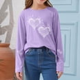 thumbnail image 1 of Blusas y camisas de manga larga con cuello redondo CUHK Top estampado de cuello redondo para primavera y verano Jersey informal Camisa básica de manga larga para niños y niñas Blusa de poliéster para, 1 of 6