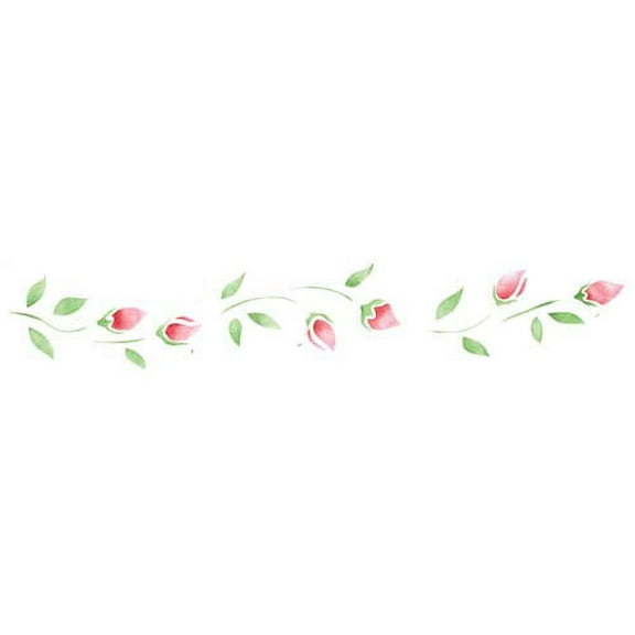 Rosebud Wall Stencil SKU #801 by Designer Stencils