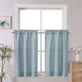 thumbnail image 1 of Chyhomenyc Bennet Kitchen Curtains 36 Inch Length, Faux Linen Textured Small Cafe Curtains, Light Filtering Short Window Curtain for Bathroom Basement, 30x36 inch, 2 PCS,Aqua with Greenish Tone, 1 of 5