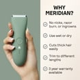 thumbnail image 3 of Meridian Trimmer Original Bikini & Body Hair Grooming Shaver, USB Rechargeable Electric Shaver for Women & Men, Sage, 3 of 11