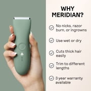 Meridian Trimmer Original Bikini & Body Hair Grooming Shaver, USB Rechargeable Electric Shaver for Women & Men, Sage