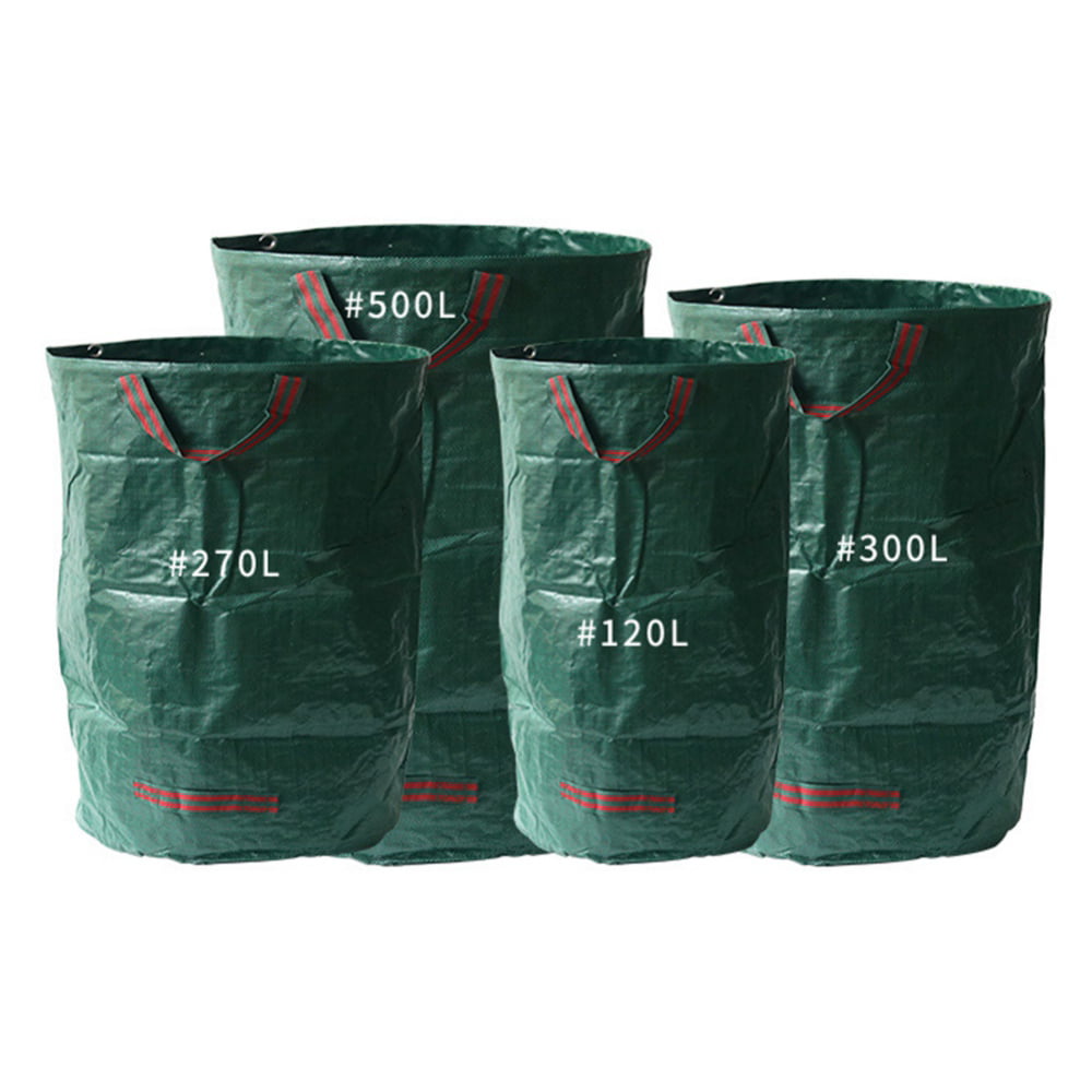 2 Pack 120l Garden Waste Bags Reusable Tear Resistant Waterproof With  Handles Waste Collection Bin For Lawn Pool 45 X 63cm