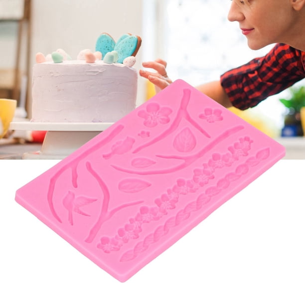 Molde De Silicona Para Chocolate, Resistente Al Frío, Fácil De Limpiar, Resistente Al Calor, Fácil De Desmoldar, Molde De Silicona Con Flores De Rama Para Chocolate