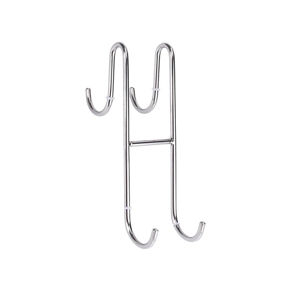 YIMWNYI Stainless Steel Double Sided Hooks, No Drill Metal Coat Hooks for Bathroom & Kitchen, Rust-Resistant Glass Door Hooks, Multi-Purpose Back Hanging Hooks, Modern Design, Easy Installation