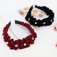 thumbnail image 5 of Unique Bargains 1 Pc Hairband Pleats Rhinestone Hair Accessories for Women Wine Red, 5 of 5