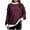Wine, variant on AherBiu Oversized Sweatshirt for Women Drop Shoulder Ruffle Long Sleeve Basic Patchwork Pullover Tops