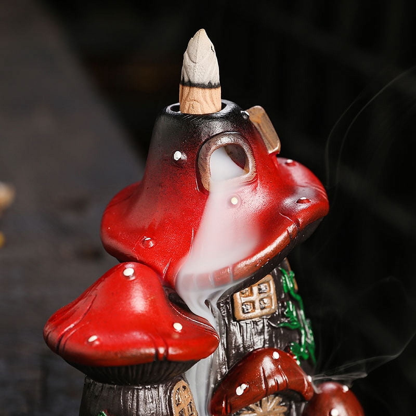 Mushroom Incense Holder, Resin Reflow Incense Burner, Mushroom Incense Stick Holder Waterfall, Aromatherapy Decorative Object, Suitable for Room Decoration
