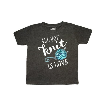 

Inktastic All You Knit Is Love with Blue Yarn and Knitting Needles Gift Toddler Boy or Toddler Girl T-Shirt