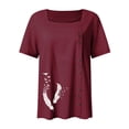 thumbnail image 5 of LYXSSBYX Clearance Plus Size Womens Shirts Women's Summer Casual Short Sleeve Flower Printing Loose Shirt Tops, 5 of 5