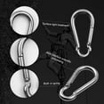 thumbnail image 4 of 4PCS Stainless Steel Pad Eye Plates & 4PCS Carabiner Clips – Wall Mount U-Shape Hooks for Marine Hardware, 4 of 7