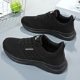 thumbnail image 4 of pwidon Men's Breathable Knit Running Shoes Lightweight Non Slip Athletic Walking Gym Casual Workout Sneakers Black 39, 4 of 8