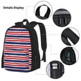 thumbnail image 5 of Naloa USA Colors Stripes Print Large Capacity Backpack Lunch Bag Pencil Case Combination 3 Piece Set for Student, 5 of 8
