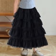 thumbnail image 2 of WhouRiu Girls Solid Color Skirts Summer Cute Elastic Waist A Line Skirt Kids Comfortable Versatile Everyday Casual Wear,8-9 Years, 2 of 5