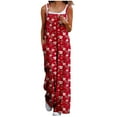 thumbnail image 2 of Weiqiqre Women's Pants Summer Boho Casual Jumpsuits Wide Leg Overalls Floral Print Baggy Rompers with Pocket, 2 of 6