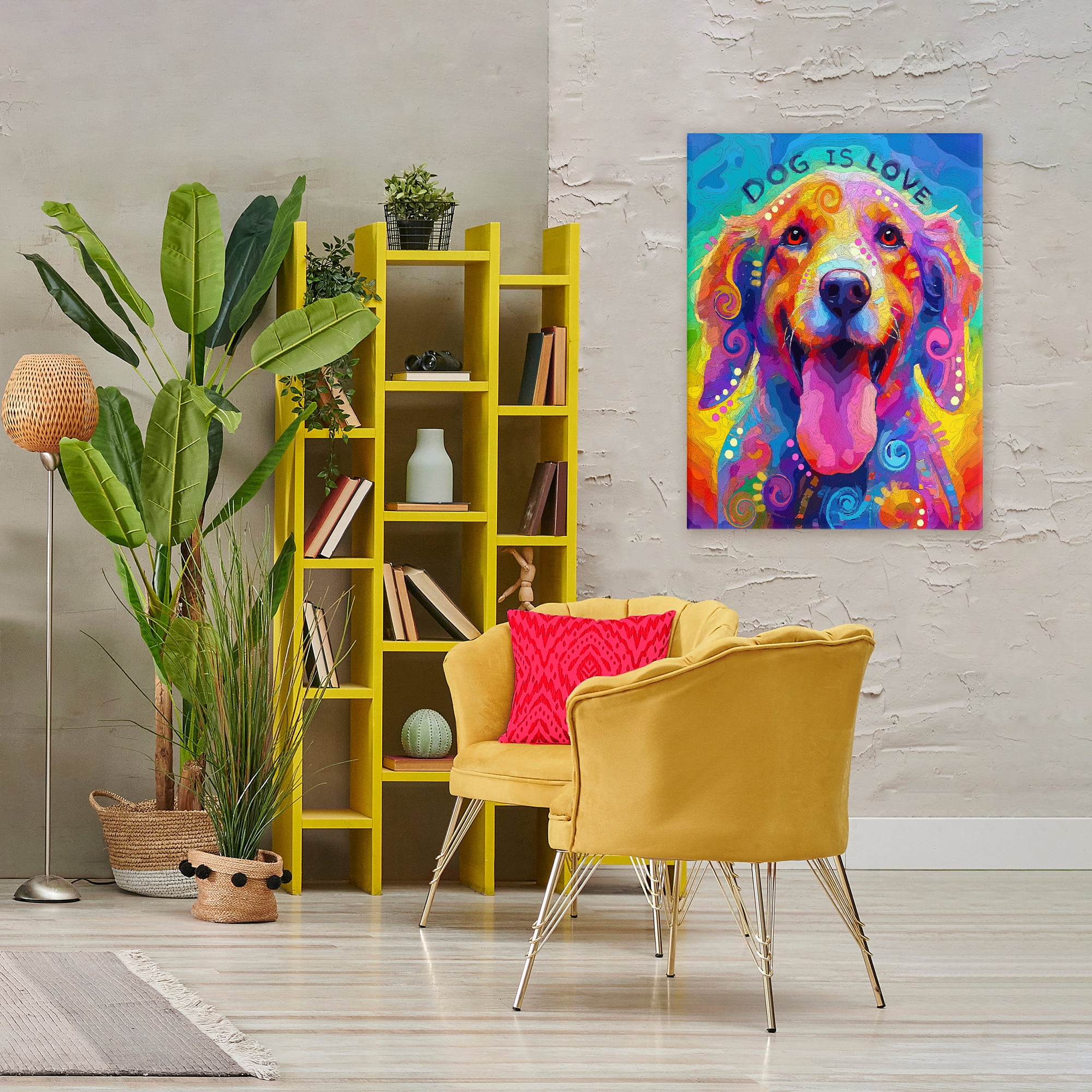 Dog Is Love Swirled Pattern Canvas Wall Art, design by Dean Russo- Evolution Collection