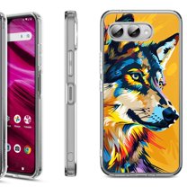 Shockproof Phone Case for T-Mobile Revvl 8, by OneToughShield - Wolf Art