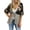 Black, variant on Womens Tie Front Kimono Cardigans Chiffon Floral Lightweight Ruffle 3/4 Sleeve Boho Flowy Beach Cover Ups