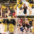 thumbnail image 6 of YANSION 18th Birthday Decoration for Men, 18th Black Gold Balloons with Cheers to 18 Years Banner, Beer & Beer Mug Foil Balloons, Number 18 Foil Balloons for Birthday Party Decorations, 6 of 7