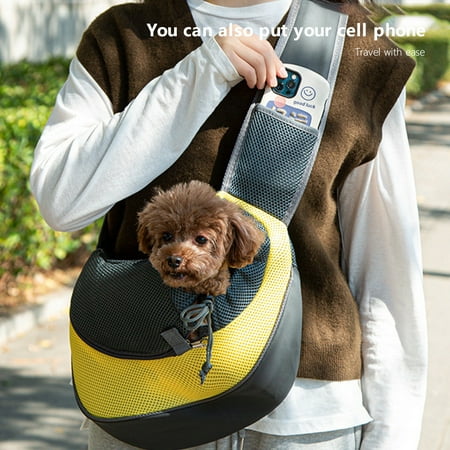 Pet Sling Carrier - Small Dog Puppy Cat Carrying Bag Purse Pouch - For Pooch Doggy Doggie Yorkie Chihuahua Papoose Bjorn - Hiking Front Backpack Chest Body Holder Pack To Wear Clearance