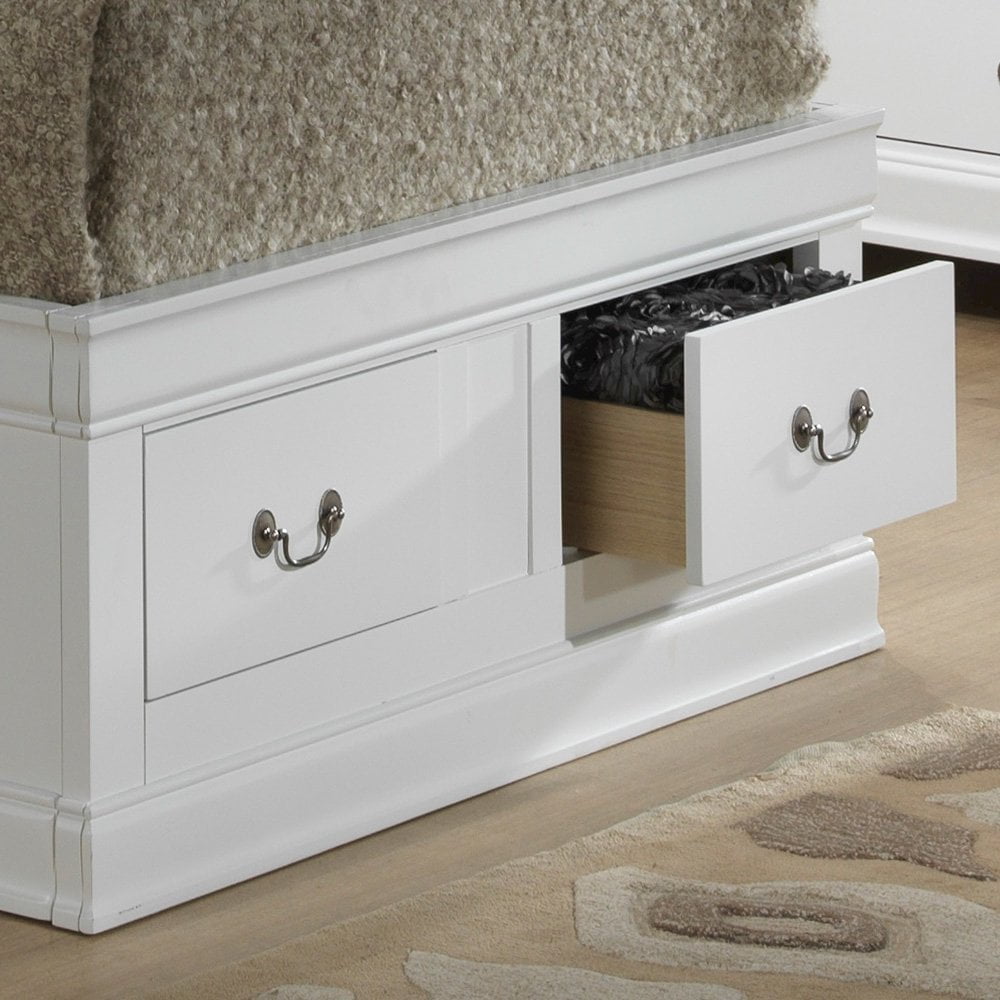 Glory Furniture Louis Phillipe Twin Storage Bed in White