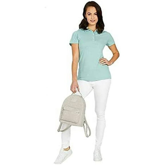 32 Degrees Cool Women's Sun Protection UPF 50  Short Sleeve Polo Shirt (Heather Pistachio, Small)