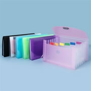 FXMLRLK Expanding File Organizer with 7 Pockets Mini Accordion File Folders for Storage Invoice Cards Coupon Tickets Receipt Document A6 Size Paper(Black)