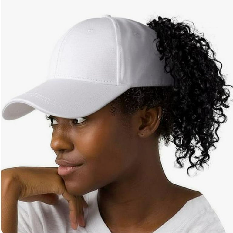 Womens Distressed Ponytail Baseball Cap Cotton Dad Hat with