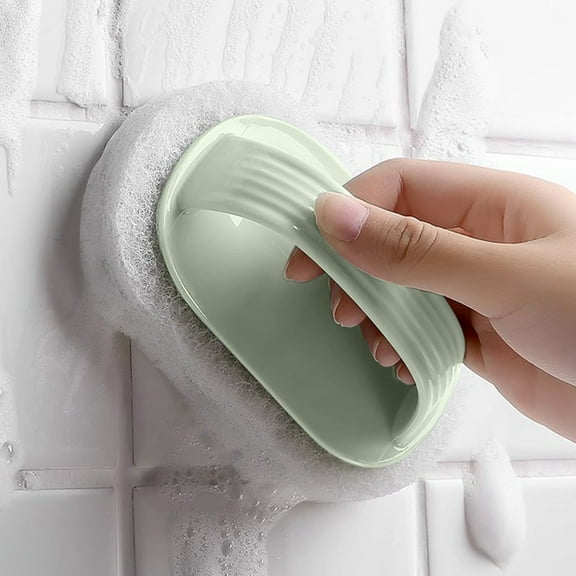 Heavy-Duty Kitchen Cleaning Brush with Ergonomic Handle Stovetop Scrubber Pot Scouring Brush Bathroom Bathtub Tile Grout Sponge for Effortless Stain Removal NCHKUN | Green