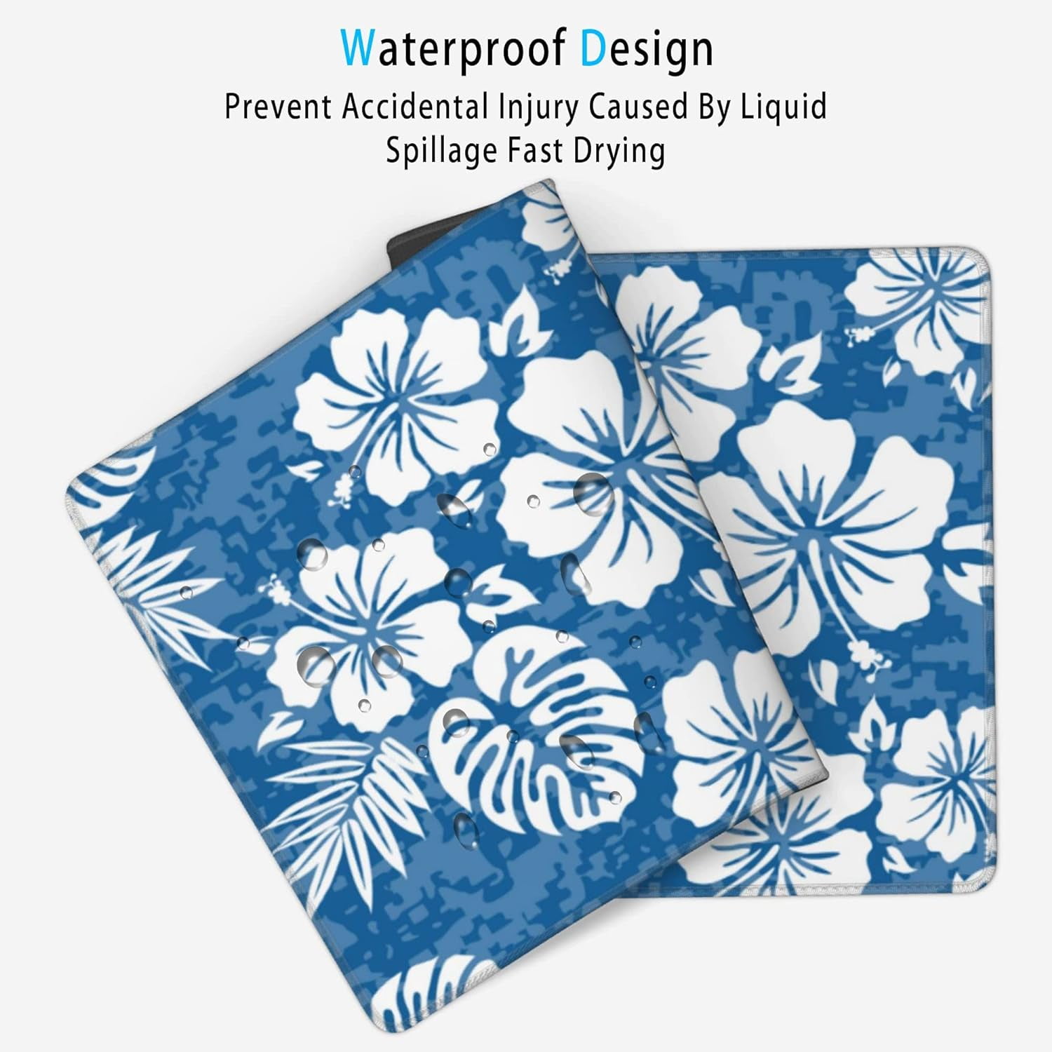 Hibiscus Flowers Large Mouse Pad, Aloha Tropical Hawaii Hibiscus Floral Camo Gaming Mouse Pad,Computer Desk Mat Keyboard with Non Slip Base for Home Office,Extended Large Size 31.5" X 15.7"