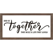 And So Together They Built a Life They Loved Art Sign Solid Wood Bedroom Sign with Arylic Layer 13x7 Inch Large Hangable Wooden Frame for Home Room Decor DIY