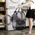 thumbnail image 2 of Aplter Pop Up Laundry Hamper Mesh Laundry Baskets with Side Pocket,Foldable Dirty Clothes Hamper for Cruise,Travel,College Dorms,(Black+Blue), 2 of 7