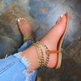 thumbnail image 2 of Heiheiup Women's Summer Chain Flat Sandals Ladies Casual Buckle Strap Solid Shoes, 2 of 7