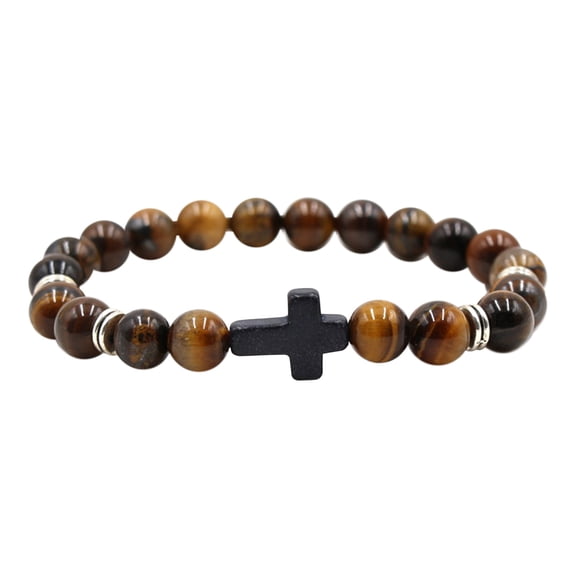 ZZkhGO Natural Stone Elastic Bracelet, Stretch Thread Beaded Bracelet, Handmade Jewelry for Couples Family Gift