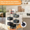 thumbnail image 4 of Kitchen Storage Cart, 5-Tier Fruit and Vegetable Basket Rotating Storage Rack, Rolling Snack Cart, Metal Rolling Carts with Wheels for Fruit Potato Onion Vegetable Snack, 4 of 7