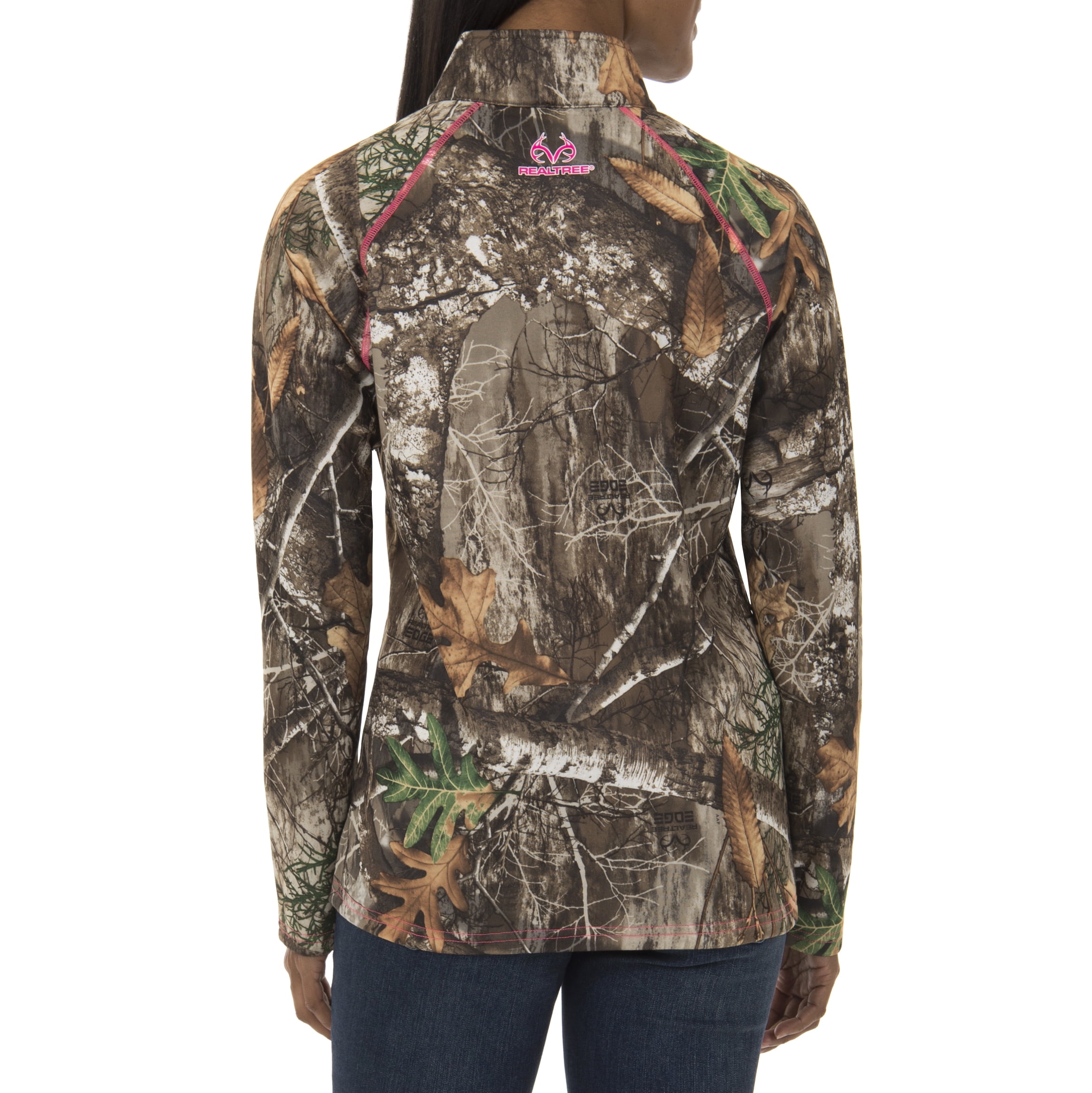 camo half zip pullover women's