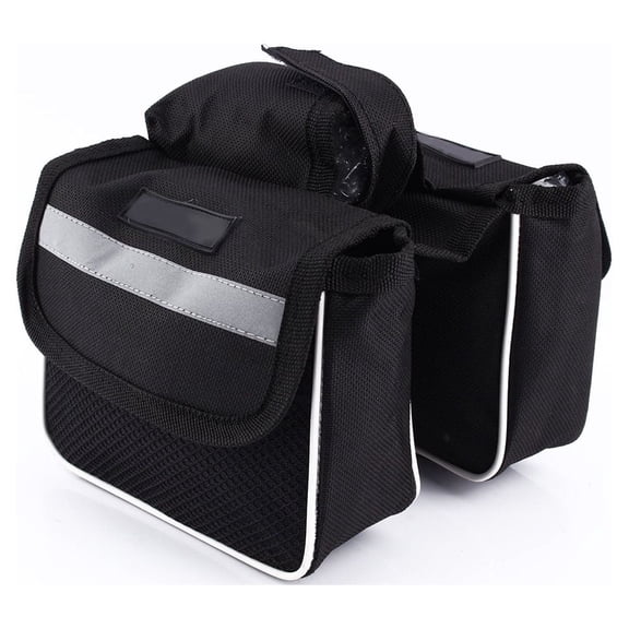 Kritne Double Pannier Cycling Side Bag, Front Frame Double Side Bag Front Carrier Saddle Bag For Storage,