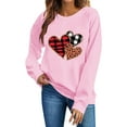 thumbnail image 7 of VKOYWKM Heart Print Sweatshirts for Women Oversized Valentine's Day Pullover Pink Long Sleeve Crewneck Sweatshirt Valentine's Gifts Pullover Tops, 7 of 7